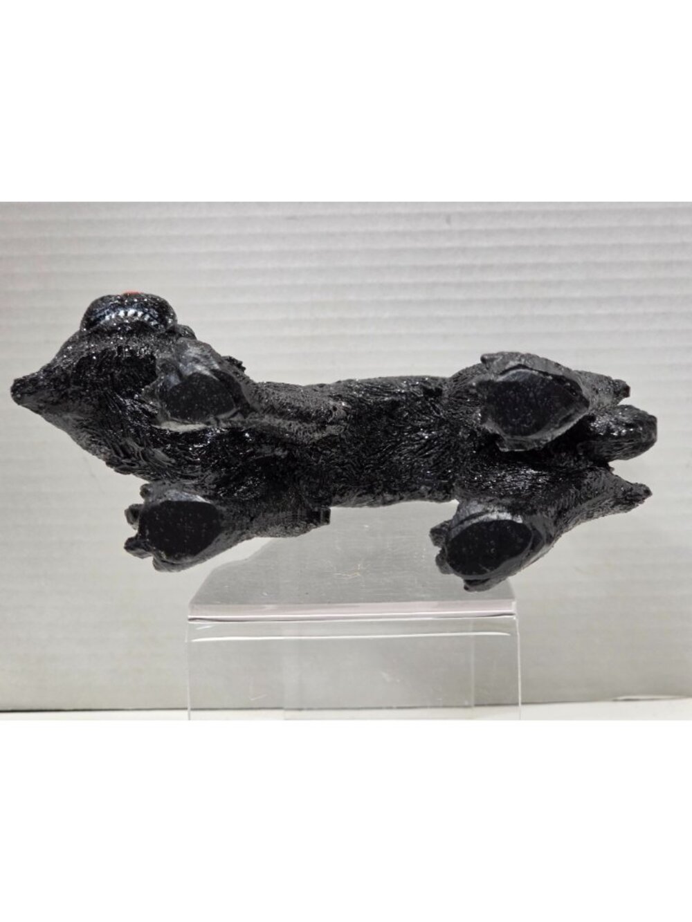 Halloween Black Cat Figurine Arched Back Glitter Resin Decor 8.5" - Picture 6 of 8